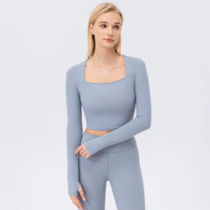 Minimalist Women's Y2K Workout Crop Top Basic Long Sleeve Summer Sports Active Gym Yoga Custom Cute Basic Ladies Top Breathable