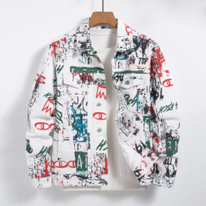 Men'S Denim Jacket Multi-Color Mash-Up High-Quality Fabric Men'S Casual Denim Jacket