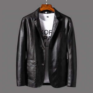 Korean Fashion Autumn Mens Clothing Casual PU Leather Slim Motorcycle Coats Plus Size Jackets