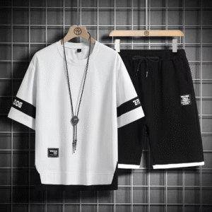 New Arrivals Men s Summer Loose Sports Suit T Shirt Trendy Casual Short Sleeve Shorts Two Piece Set