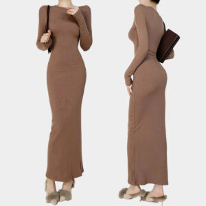 Women'S Dresses Clothing Fall Long Sleeve Dresses Women Lady Elegant Body Fit Maxi Casual Dress