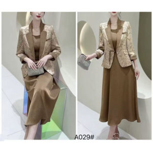 Women's autumn business casual elegant suit jacket and dress set, fashionable and elegant women's clothing