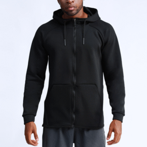 Regular high-quality full zipper training and fitness hoodie clothing logo men's hoodie and sweatshirt