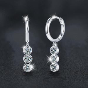 Autumn and winter 925 silver jewelry elegant high-end light luxury moissanite earrings