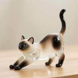 Fashion transparent cat jewelry acrylic resin figurine cat keychain collector