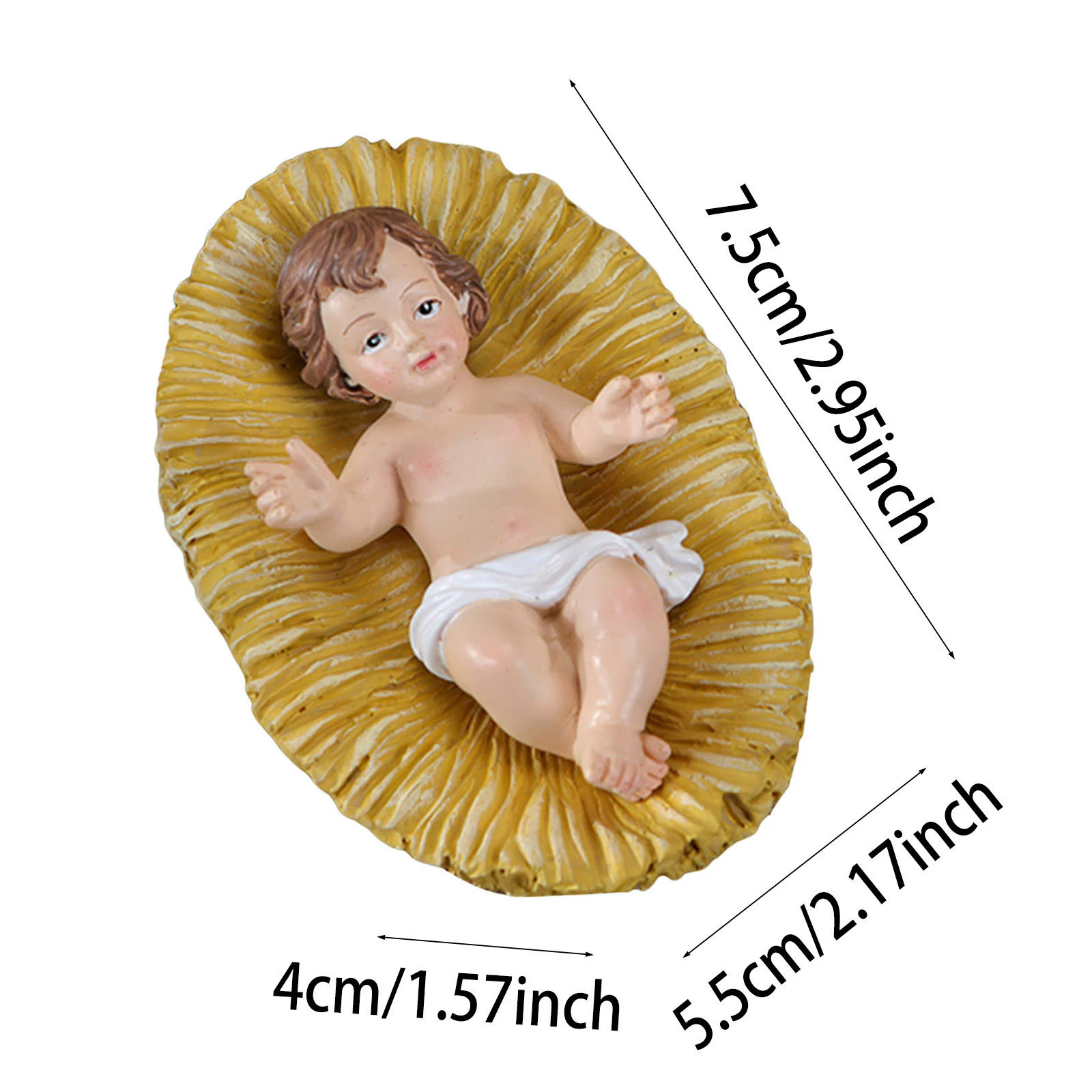 Christmas decorations, Catholic gifts, Nativity manager scene statue, resin holy children's decorations, Holy Infant Jesus Christ statue - Image 5