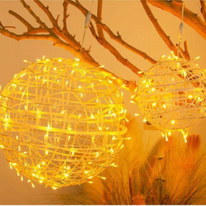40cm rattan ball pendant hanging ball lamp Christmas outdoor decoration tree lamp decoration