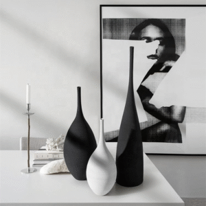 Minimalist Ceramic Vase White and Black Ceramic Vase Ceramic Nordic
