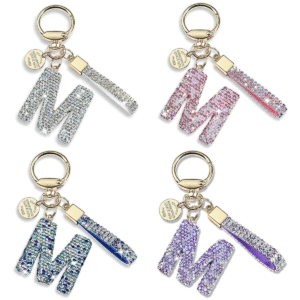 Colorful Letter Pendant with Diamond Set Keychain Cute Boy Girl Pendant Mobile Phone Bag Pendant English Letter Keychain