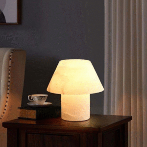 HZX Modern Nature Onyx Table Lamp Flexible Polished Marble Honed Surface Finish for Indoor Outdoor Battery for Bedroom Villa