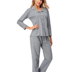 Womens Pajamas Set Long Sleeve Sleepwear Button Down Nightwear Soft Cotton Pj Lounge Sets Clot